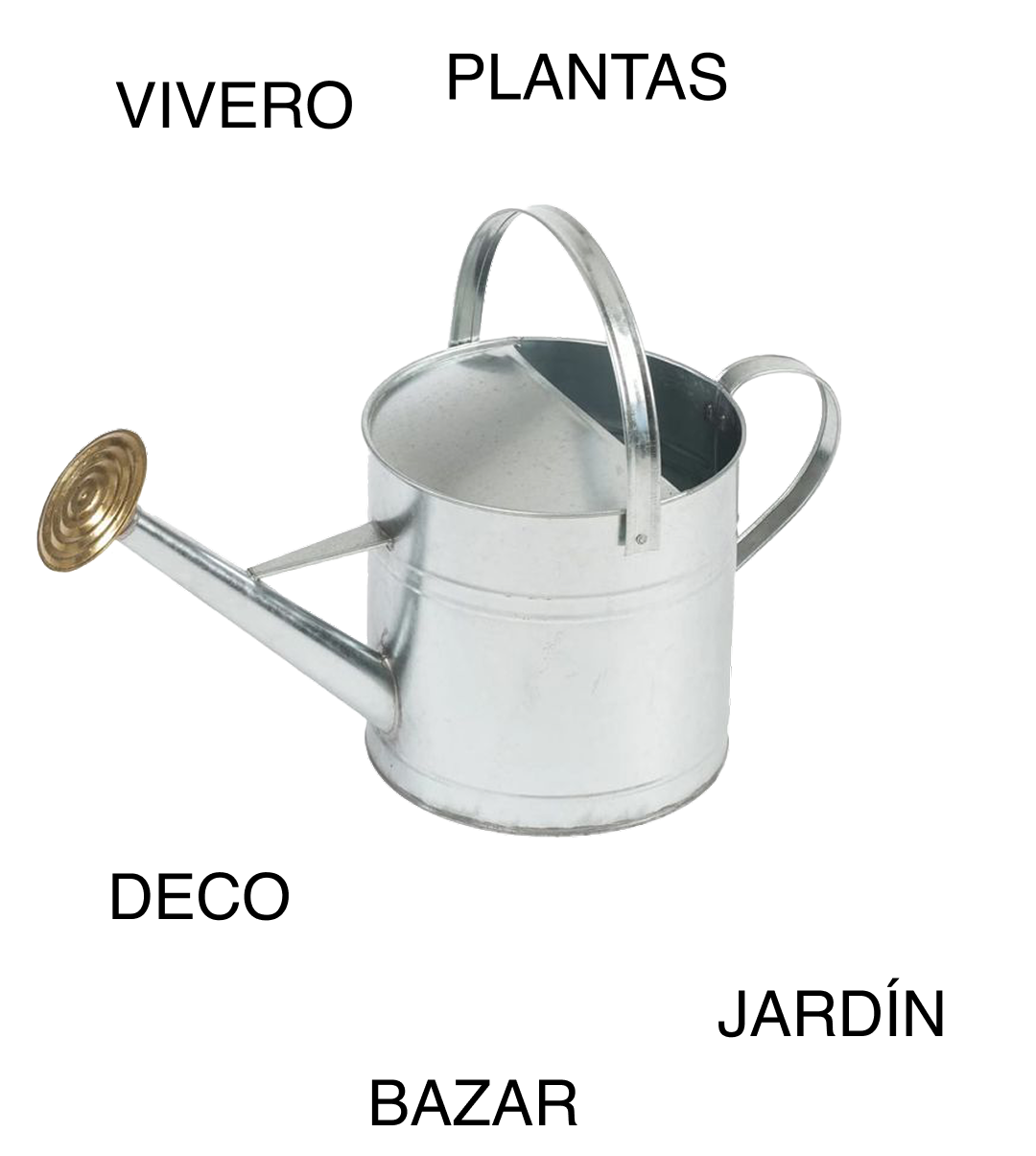 Galvanized metal watering can - Mercado Botánico